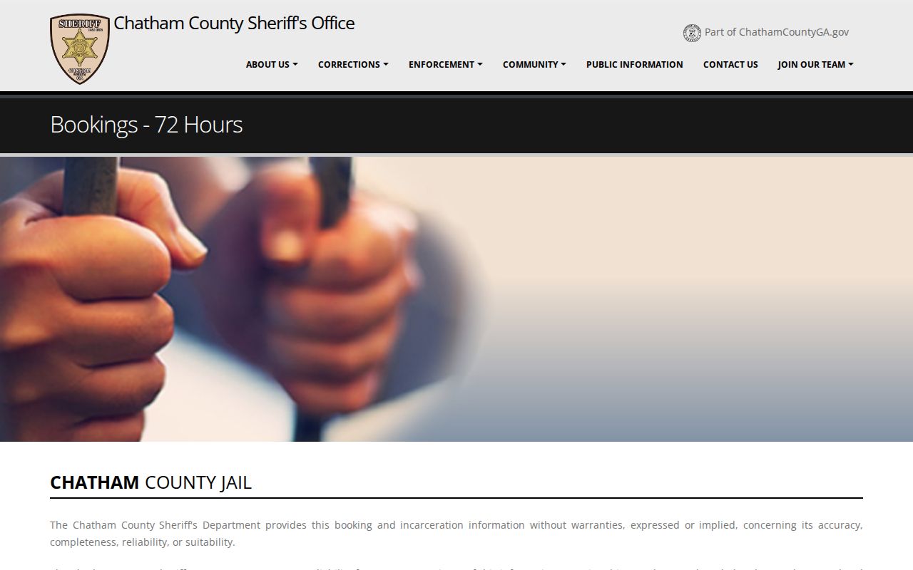 Chatham County Sheriff's Office official 72-hour arrest booking list