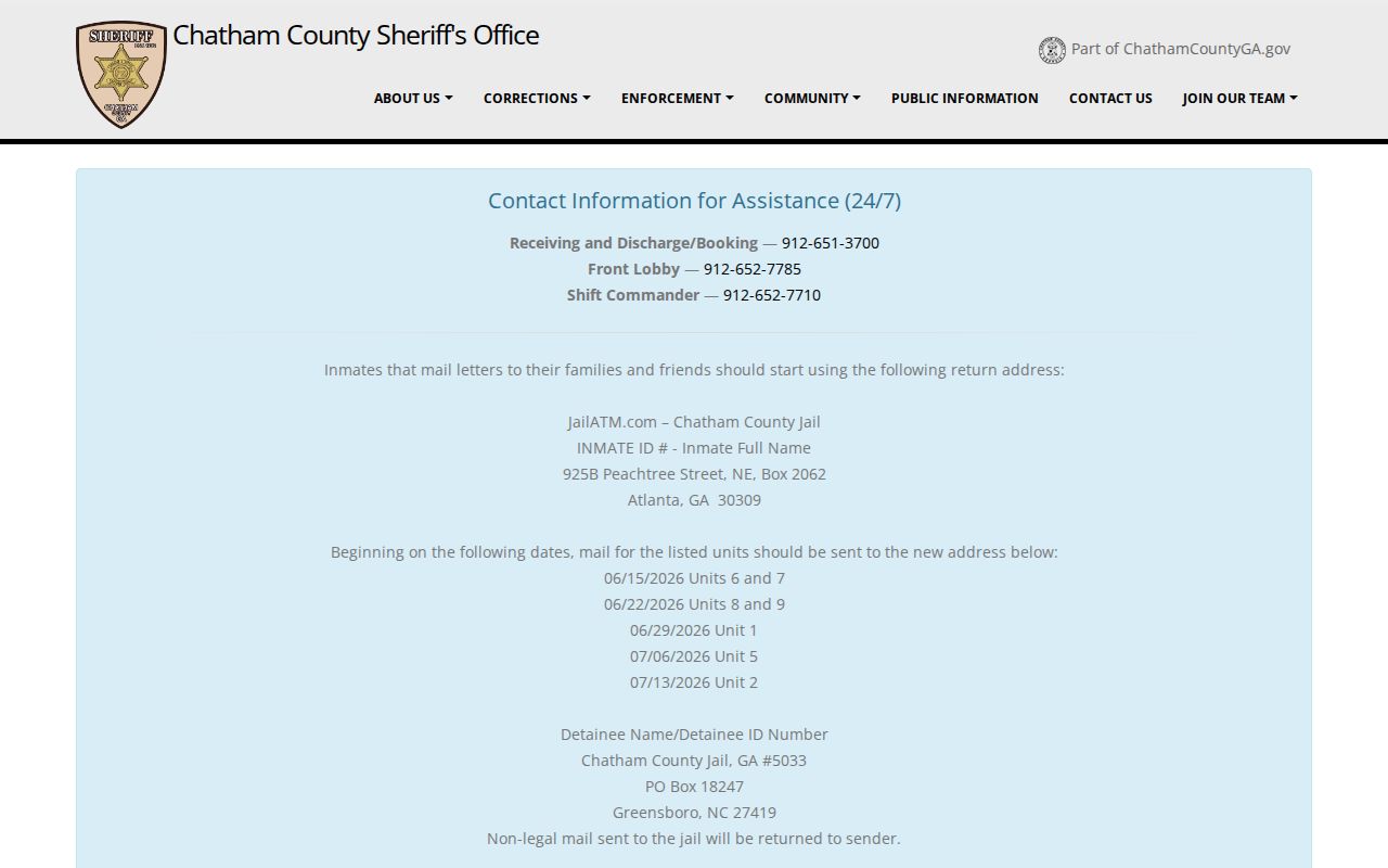 Chatham County Sheriff's Office official website