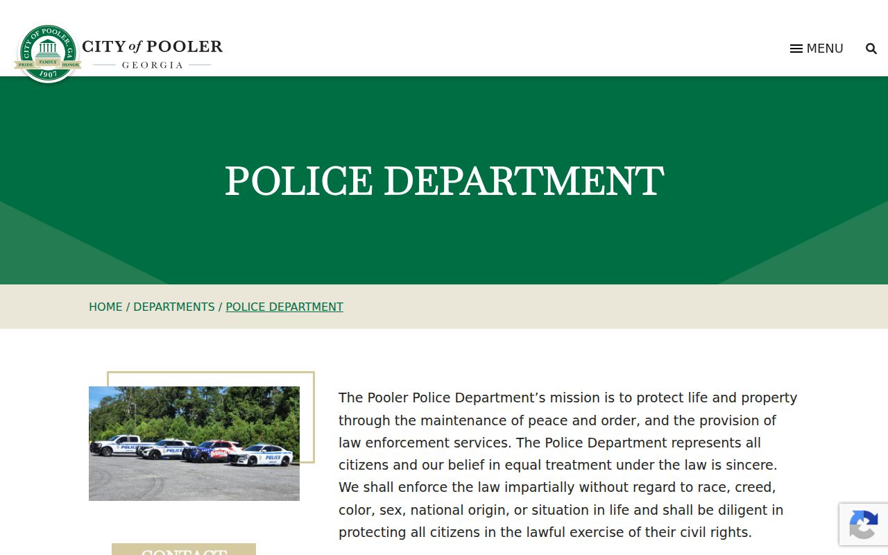 Pooler Police Department official records resource page