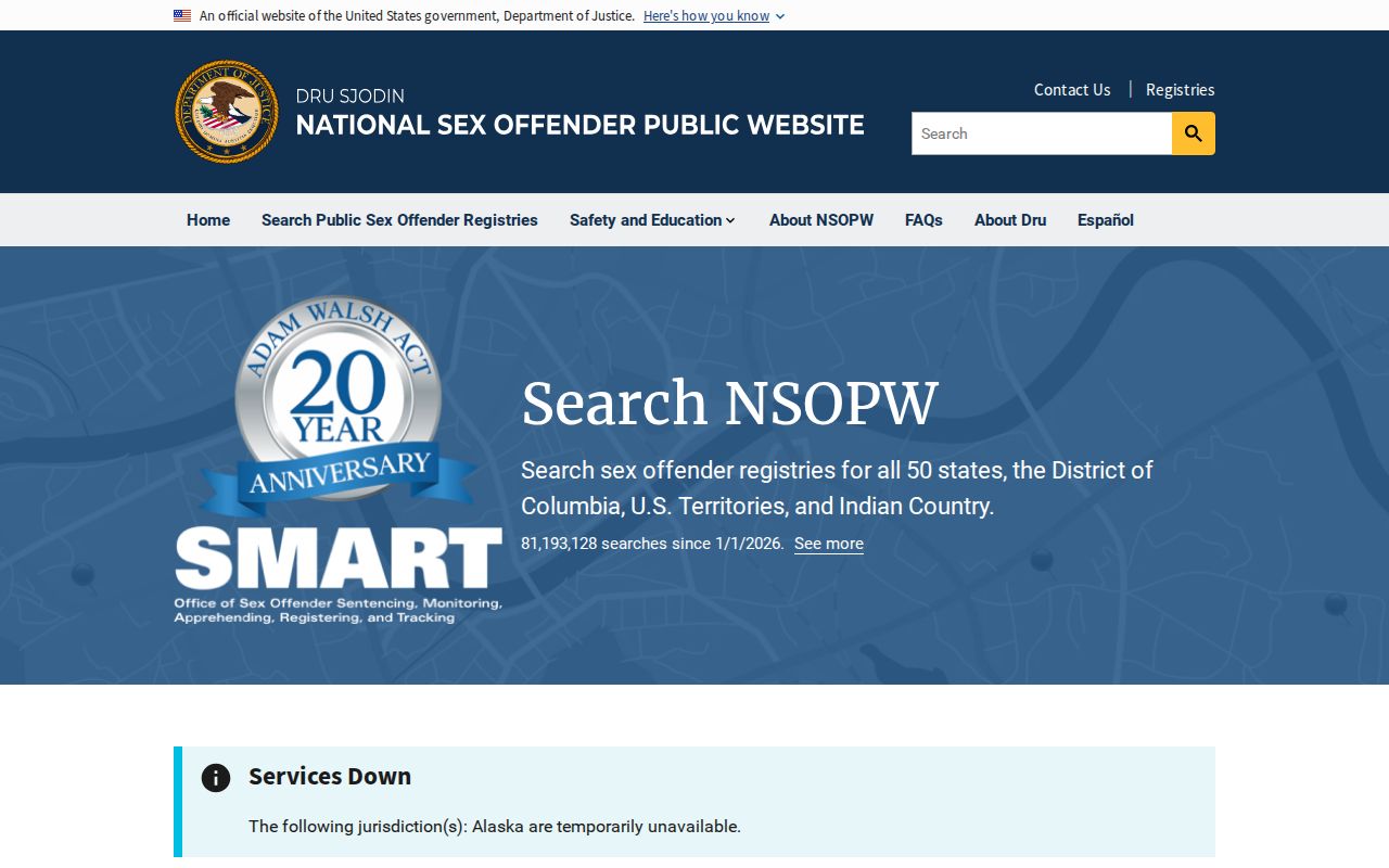 National sex offender search supporting a Chatham County registry check
